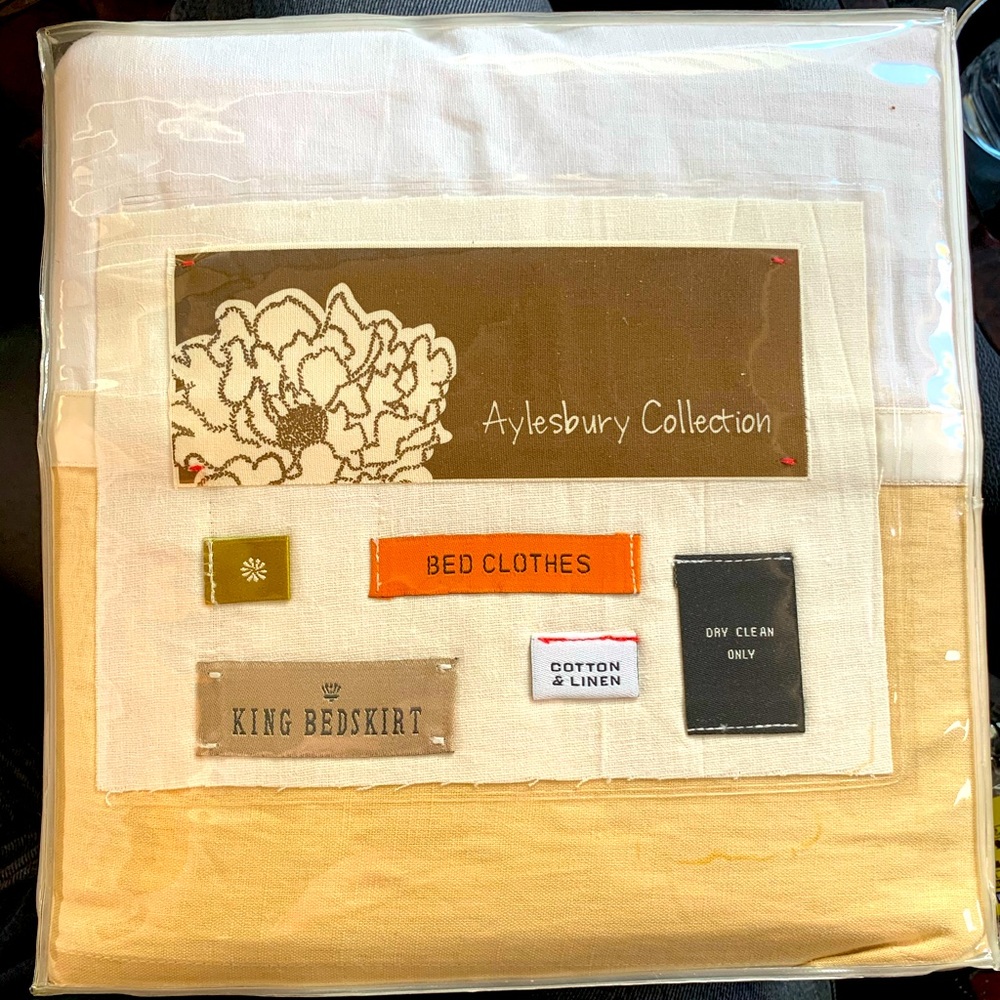 Anthropologie Aylesbury Collection King Bedskirt Cotton & Linen NEW